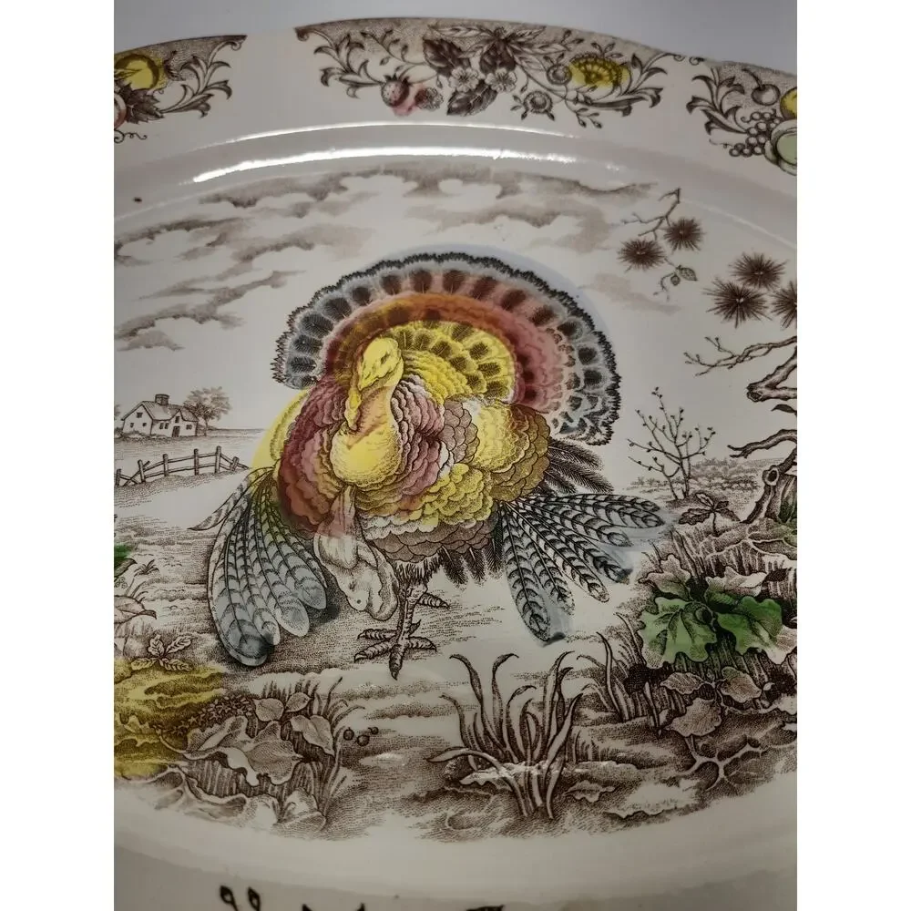 Vintage Indiana Turkey Oval Serving Platter 18